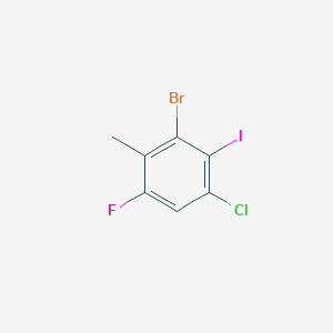 molecular formula C7H4BrClFI B12861721 2-Bromo-4-chloro-6-fluoro-3-iodotoluene 