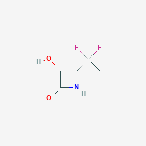 molecular formula C5H7F2NO2 B12861777 4-(1,1-Difluoroethyl)-3-hydroxy-azetidin-2-one 