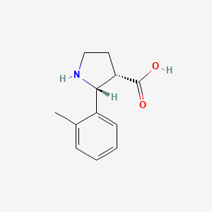 molecular formula C12H15NO2 B12861792 (2R,3S)-2-(2-methylphenyl)pyrrolidine-3-carboxylic acid 