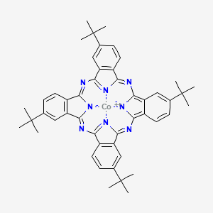 molecular formula C48H48CoN8 B12861796 cobalt(2+);6,15,24,33-tetratert-butyl-2,11,20,29,37,39-hexaza-38,40-diazanidanonacyclo[28.6.1.13,10.112,19.121,28.04,9.013,18.022,27.031,36]tetraconta-1,3,5,7,9,11,13(18),14,16,19(39),20,22(27),23,25,28,30(37),31(36),32,34-nonadecaene 