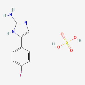 molecular formula C9H10FN3O4S B1286181 5-(4-fluorophenyl)-1H-imidazol-2-amine sulphate (2:1) CAS No. 1177317-21-3