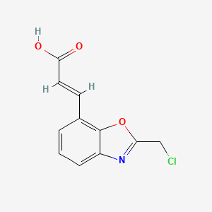 molecular formula C11H8ClNO3 B12861834 2-(Chloromethyl)benzo[d]oxazole-7-acrylic acid 