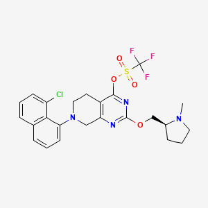 molecular formula C24H24ClF3N4O4S B12861840 (S)-7-(8-chloronaphthalen-1-yl)-2-((1-methylpyrrolidin-2-yl)methoxy)-5,6,7,8-tetrahydropyrido[3,4-d]pyrimidin-4-yl trifluoromethanesulfonate 