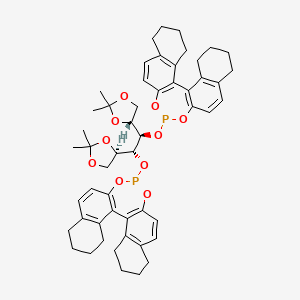 molecular formula C52H60O10P2 B12861849 13-[(1R,2R)-1,2-bis[(4R)-2,2-dimethyl-1,3-dioxolan-4-yl]-2-(12,14-dioxa-13-phosphapentacyclo[13.8.0.02,11.03,8.018,23]tricosa-1(15),2(11),3(8),9,16,18(23)-hexaen-13-yloxy)ethoxy]-12,14-dioxa-13-phosphapentacyclo[13.8.0.02,11.03,8.018,23]tricosa-1(15),2(11),3(8),9,16,18(23)-hexaene 