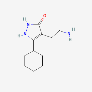 molecular formula C11H19N3O B1286187 4-(2-aminoethyl)-5-cyclohexyl-1,2-dihydro-3H-pyrazol-3-one CAS No. 952959-37-4