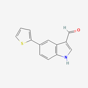 molecular formula C13H9NOS B12861891 5-(2-Thienyl)-1H-indole-3-carbaldehyde 