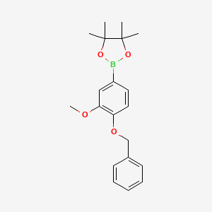 molecular formula C20H25BO4 B1286190 2-(4-(Benzyloxy)-3-methoxyphenyl)-4,4,5,5-tetramethyl-1,3,2-dioxaborolane CAS No. 1000796-87-1