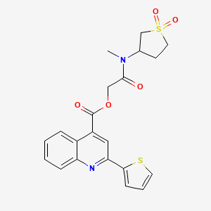 molecular formula C21H20N2O5S2 B12861965 2-((1,1-Dioxidotetrahydrothiophen-3-yl)(methyl)amino)-2-oxoethyl 2-(thiophen-2-yl)quinoline-4-carboxylate 