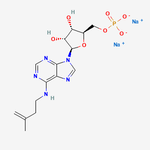 molecular formula C15H20N5Na2O7P B12862022 Sodium ((2R,3S,4R,5R)-3,4-dihydroxy-5-(6-((3-methylbut-3-en-1-yl)amino)-9H-purin-9-yl)tetrahydrofuran-2-yl)methyl phosphate 