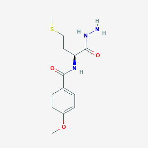 molecular formula C13H19N3O3S B12862077 N-((S)-1-Hydrazinocarbonyl-3-methylsulfanyl-propyl)-4-methoxy-benzamide 