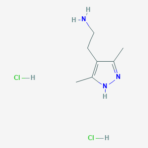 molecular formula C7H15Cl2N3 B1286210 [2-(3,5-dimethyl-1H-pyrazol-4-yl)ethyl]amine dihydrochloride CAS No. 423176-41-4