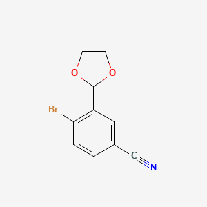 molecular formula C10H8BrNO2 B12862117 4-Bromo-3-[1,3]dioxolan-2-YL-benzonitrile 