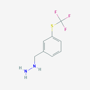 molecular formula C8H9F3N2S B12862139 (3-((Trifluoromethyl)thio)benzyl)hydrazine 