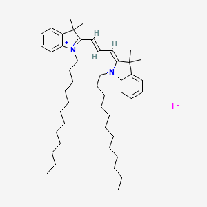 molecular formula C47H73IN2 B12862199 1-Dodecyl-2-(3-(1-dodecyl-3,3-dimethylindolin-2-ylidene)prop-1-en-1-yl)-3,3-dimethyl-3H-indol-1-ium iodide 