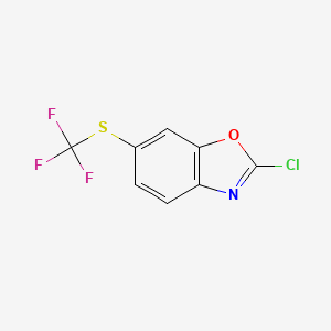 molecular formula C8H3ClF3NOS B12862217 2-Chloro-6-((trifluoromethyl)thio)benzo[d]oxazole 