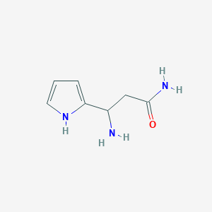 molecular formula C7H11N3O B12862227 3-amino-3-(1H-pyrrol-2-yl)propanamide 