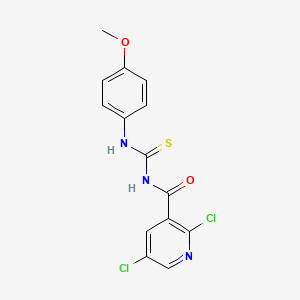 molecular formula C14H11Cl2N3O2S B12862250 N-[(2,5-dichloro-3-pyridyl)carbonyl]-N'-(4-methoxyphenyl)thiourea 