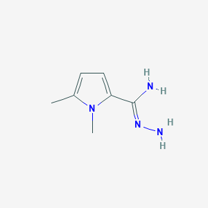 molecular formula C7H12N4 B12862261 1,5-Dimethyl-1H-pyrrole-2-carboximidhydrazide 