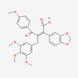 2-(Benzo[d][1,3]dioxol-5-yl)-4-(4-methoxyphenyl)-4-oxo-3-(3,4,5-trimethoxybenzyl)but-2-enoic acid