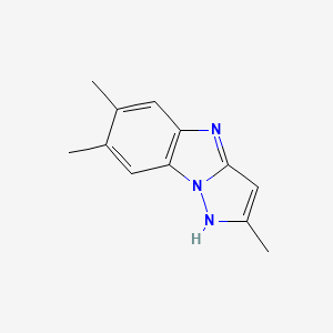 molecular formula C12H13N3 B12862330 2,6,7-Trimethyl-4H-benzo[4,5]imidazo[1,2-b]pyrazole 