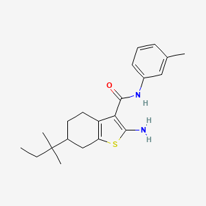 molecular formula C21H28N2OS B1286234 2-Amino-6-tert-pentyl-N-m-tolyl-4,5,6,7-tetrahydrobenzo[b]thiophene-3-carboxamide CAS No. 669740-04-9