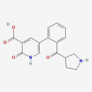 2-Hydroxy-5-(2-(pyrrolidine-3-carbonyl)phenyl)nicotinic acid