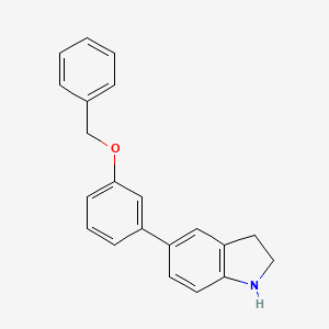 molecular formula C21H19NO B12862407 5-[3-(Benzyloxy)phenyl]indoline 