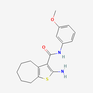 molecular formula C17H20N2O2S B1286244 2-amino-N-(3-methoxyphenyl)-5,6,7,8-tetrahydro-4H-cyclohepta[b]thiophene-3-carboxamide CAS No. 725222-05-9