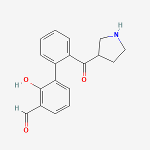 2-Hydroxy-2'-(pyrrolidine-3-carbonyl)-[1,1'-biphenyl]-3-carbaldehyde