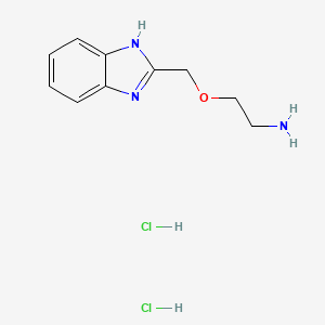 molecular formula C10H15Cl2N3O B1286276 2-((1H-Benzo[d]imidazol-2-yl)methoxy)ethanamine dihydrochloride CAS No. 1177304-31-2