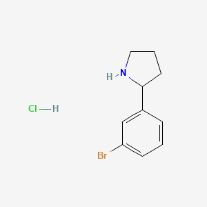 molecular formula C10H13BrClN B1286280 2-(3-Bromophenyl)pyrrolidine hydrochloride CAS No. 1171898-22-8