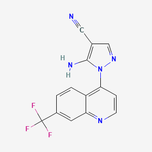 5-Amino-1-[7-(trifluoromethyl)quinolin-4-yl]-1H-pyrazole-4-carbonitrile