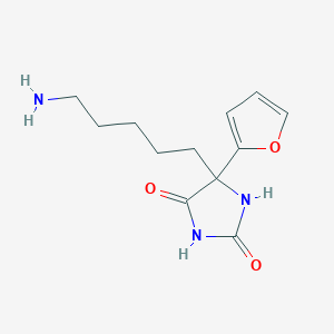 molecular formula C12H17N3O3 B1286288 5-(5-Aminopentyl)-5-(2-furyl)-2,4-imidazolidinedione 