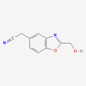 molecular formula C10H8N2O2 B12862911 2-(Hydroxymethyl)benzo[d]oxazole-5-acetonitrile 