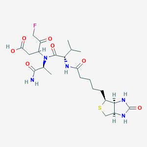 3-[[(2S)-2-[5-[(3aS,4S,6aR)-2-oxo-1,3,3a,4,6,6a-hexahydrothieno[3,4-d]imidazol-4-yl]pentanoylamino]-3-methylbutanoyl]-[(2S)-1-amino-1-oxopropan-2-yl]amino]-5-fluoro-4-oxopentanoic acid