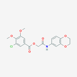 2-((2,3-Dihydrobenzo[b][1,4]dioxin-6-yl)amino)-2-oxoethyl 3-chloro-4,5-dimethoxybenzoate