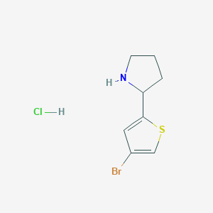 molecular formula C8H11BrClNS B1286310 2-(4-Bromo-2-thienyl)pyrrolidine hydrochloride CAS No. 1177333-57-1