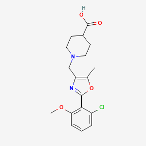 1-((2-(2-Chloro-6-methoxyphenyl)-5-methyloxazol-4-yl)methyl)piperidine-4-carboxylic acid