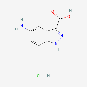 molecular formula C8H8ClN3O2 B1286315 5-Amino-1H-indazole-3-carboxylic acid hydrochloride CAS No. 1177307-67-3