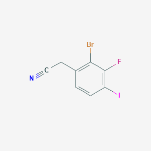 molecular formula C8H4BrFIN B12863199 2-Bromo-3-fluoro-4-iodophenylacetonitrile 