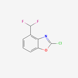 molecular formula C8H4ClF2NO B12863230 2-Chloro-4-(difluoromethyl)benzo[d]oxazole 