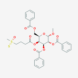 (2S,3R,4S,5S,6R)-6-((Benzoyloxy)methyl)-2-methoxy-5-((4-(methylsulfonothioyl)butanoyl)oxy)tetrahydro-2H-pyran-3,4-diyl dibenzoate