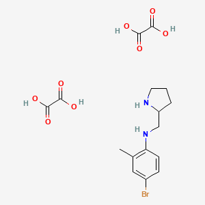 molecular formula C16H21BrN2O8 B1286332 4-bromo-2-methyl-N-(pyrrolidin-2-ylmethyl)aniline dioxalate CAS No. 1177316-21-0