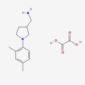 molecular formula C15H22N2O4 B1286335 1-[1-(2,4-Dimethylphenyl)pyrrolidin-3-yl]methanamine oxalate CAS No. 1177290-38-8