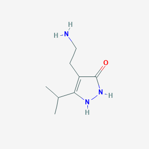 molecular formula C8H15N3O B1286344 4-(2-Aminoethyl)-5-isopropyl-1,2-dihydro-3H-pyrazol-3-one CAS No. 952959-51-2