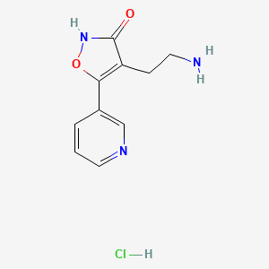 molecular formula C10H12ClN3O2 B1286350 4-(2-aminoethyl)-5-pyridin-3-ylisoxazol-3(2H)-one hydrochloride CAS No. 1177361-33-9