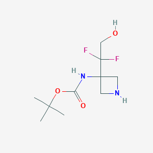 molecular formula C10H18F2N2O3 B12863846 tert-Butyl N-[3-(1,1-difluoro-2-hydroxy-ethyl)azetidin-3-yl]carbamate 