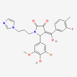 1-(3-(1H-Imidazol-1-yl)propyl)-5-(3-bromo-4-hydroxy-5-methoxyphenyl)-4-(3-fluoro-4-methylbenzoyl)-3-hydroxy-1H-pyrrol-2(5H)-one