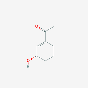 B128639 1-[(3S)-3-Hydroxycyclohexen-1-yl]ethanone CAS No. 145788-50-7