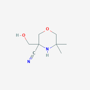 3-(hydroxymethyl)-5,5-dimethylmorpholine-3-carbonitrile